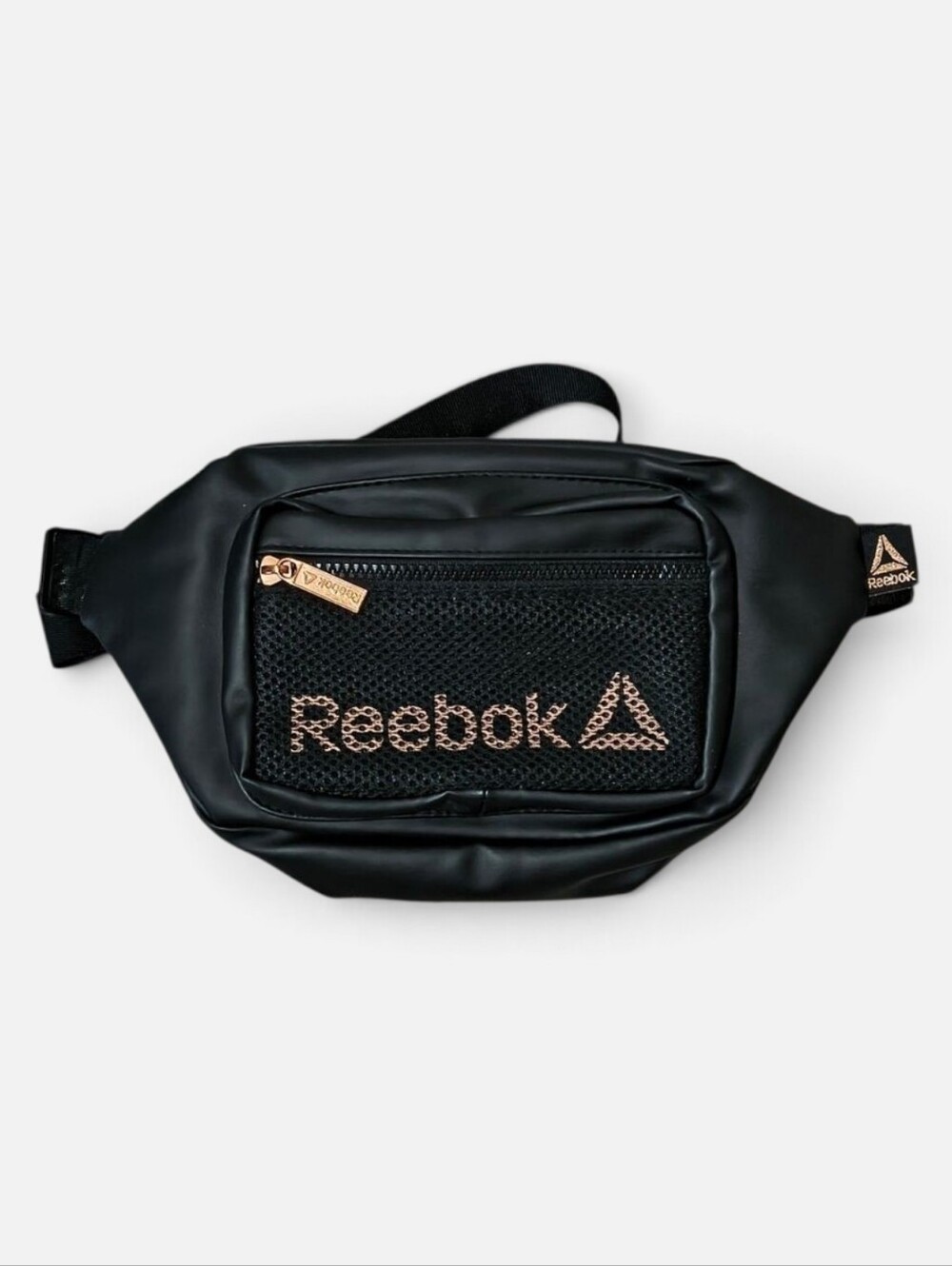 Black Faux Leather Reebok Belt Bag/Hip Pack/Fanny Pack